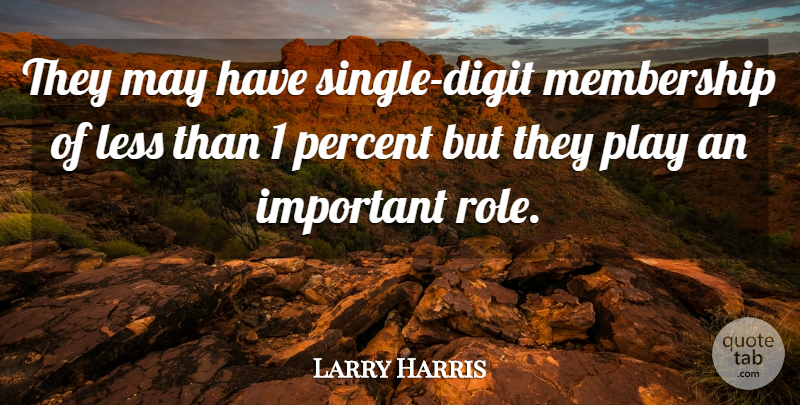 Larry Harris Quote About Less, Membership, Percent: They May Have Single Digit...