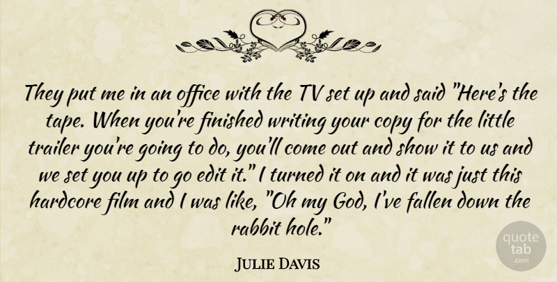 Julie Davis Quote About Writing, Office, Rabbits: They Put Me In An...