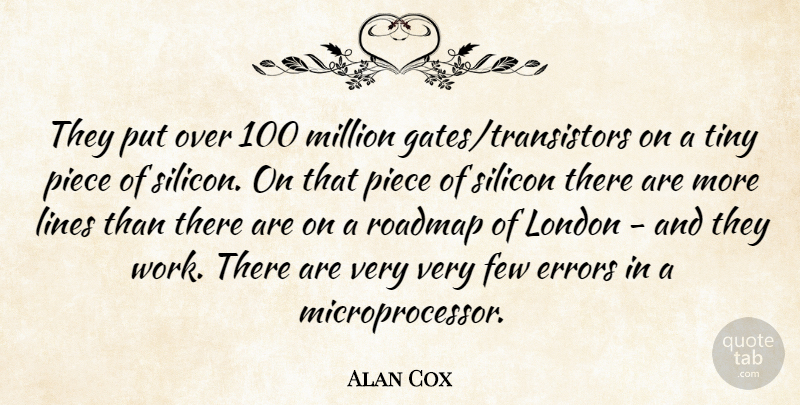 Alan Cox Quote About Errors, Few, Lines, London, Million: They Put Over 100 Million...