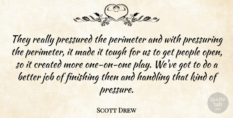 Scott Drew Quote About Created, Finishing, Handling, Job, People: They Really Pressured The Perimeter...