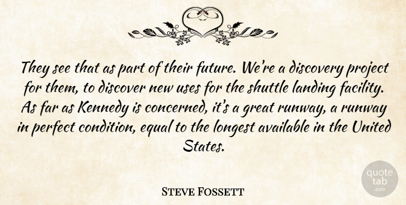 Steve Fossett Quote About Available, Discovery, Equal, Far, Great: They See That As Part...