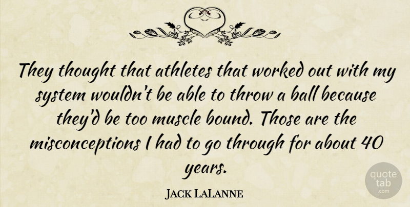 Jack LaLanne Quote About Athlete, Years, Able: They Thought That Athletes That...