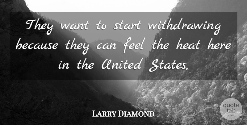 Larry Diamond Quote About Heat, Start, United, United States: They Want To Start Withdrawing...