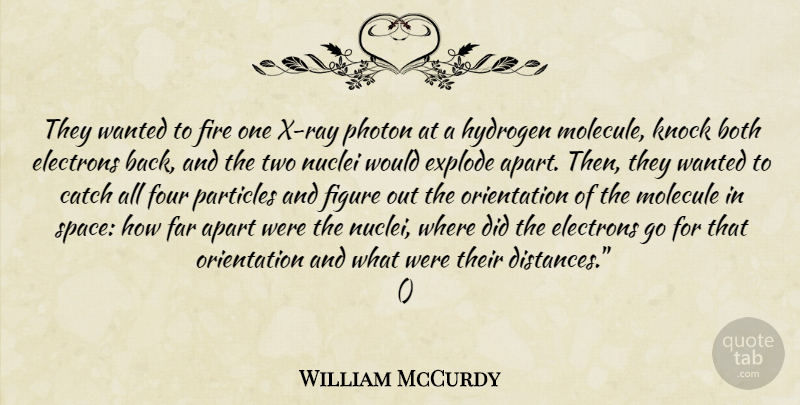 William McCurdy Quote About Apart, Both, Catch, Explode, Far: They Wanted To Fire One...