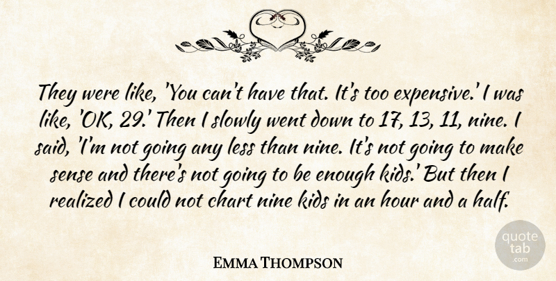 Emma Thompson Quote About Chart, Hour, Kids, Less, Nine: They Were Like You Cant...