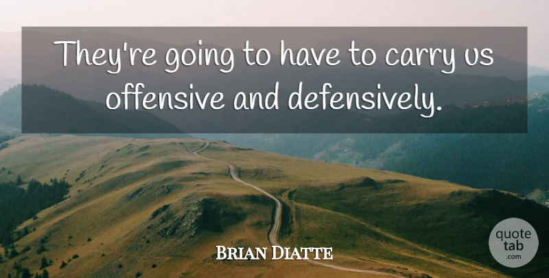 Brian Diatte Quote About Carry, Offensive: Theyre Going To Have To...