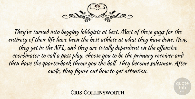 Cris Collinsworth Quote About Athlete, Begging, Best, Call, Choose: Theyve Turned Into Begging Lobbyists...