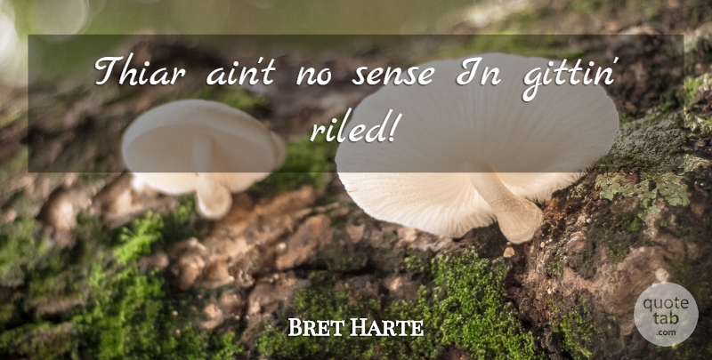 Bret Harte Quote About undefined: Thiar Aint No Sense In...