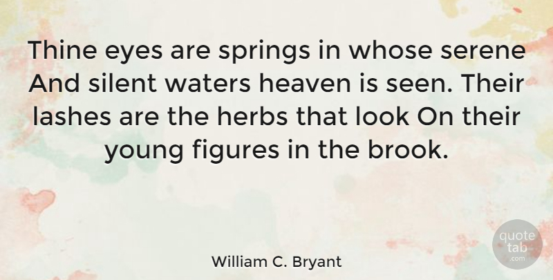 William C. Bryant Quote About Spring, Eye, Water: Thine Eyes Are Springs In...