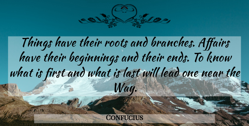Confucius Quote About Knowledge, Learning, Roots: Things Have Their Roots And...