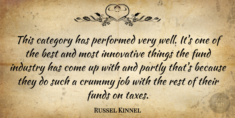 Russel Kinnel Quote About Best, Category, Crummy, Fund, Funds: This Category Has Performed Very...