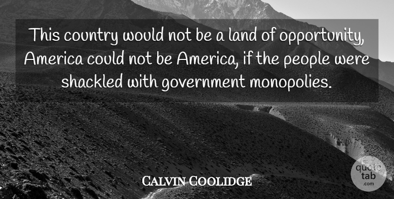 Calvin Coolidge Quote About Country, Opportunity, Government: This Country Would Not Be...