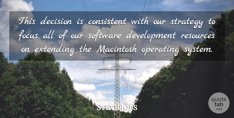 Steve Jobs Quote About Consistent, Decision, Extending, Focus, Macintosh: This Decision Is Consistent With...