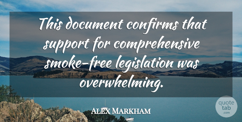 Alex Markham Quote About Document, Support: This Document Confirms That Support...