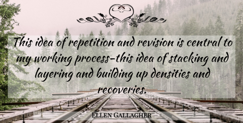 Ellen Gallagher Quote About Recovery, Building Up, Ideas: This Idea Of Repetition And...