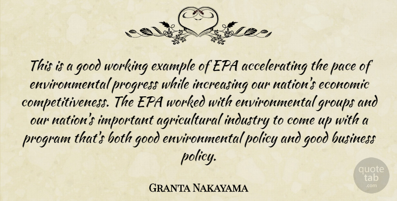 Granta Nakayama Quote About Both, Business, Economic, Environmental, Epa: This Is A Good Working...