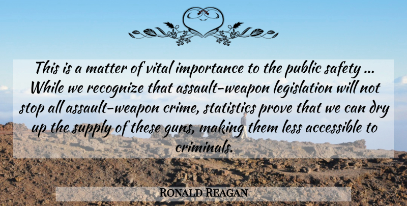 Ronald Reagan Quote About Gun, Assault Weapons, Dry Up: This Is A Matter Of...