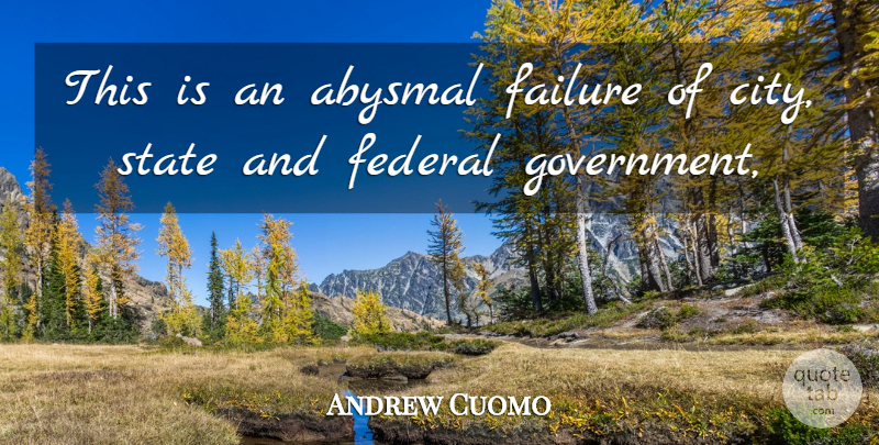 Andrew Cuomo Quote About Abysmal, Failure, Federal, State: This Is An Abysmal Failure...