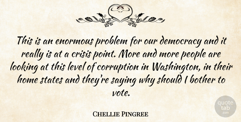 Chellie Pingree Quote About Bother, Corruption, Crisis, Democracy, Enormous: This Is An Enormous Problem...