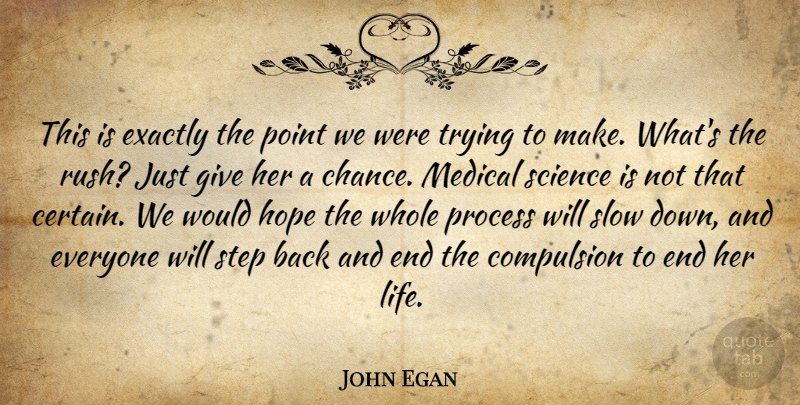 John Egan Quote About Compulsion, Exactly, Hope, Medical, Point: This Is Exactly The Point...