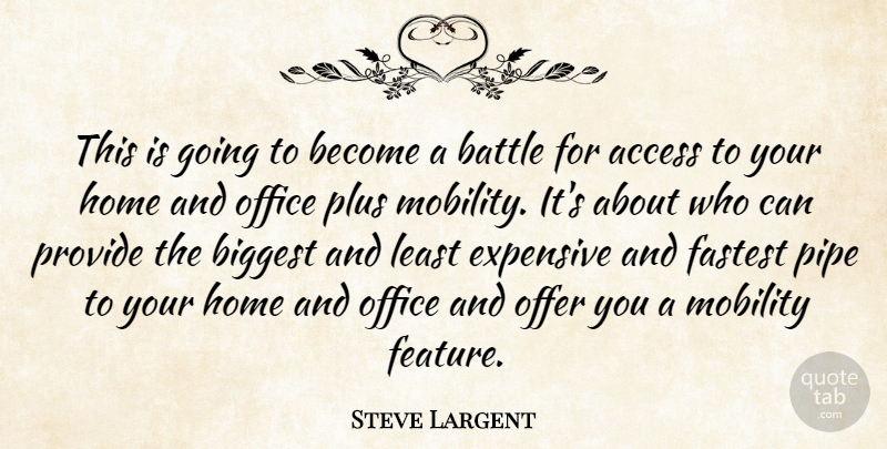Steve Largent Quote About Sports, Home, Office: This Is Going To Become...
