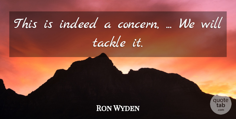 Ron Wyden Quote About Indeed, Tackle: This Is Indeed A Concern...