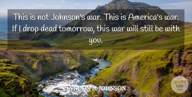 Lyndon B. Johnson Quote About War, America, Tomorrow: This Is Not Johnsons War...