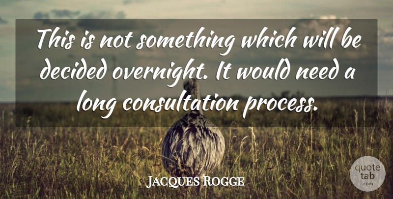 Jacques Rogge Quote About Decided: This Is Not Something Which...