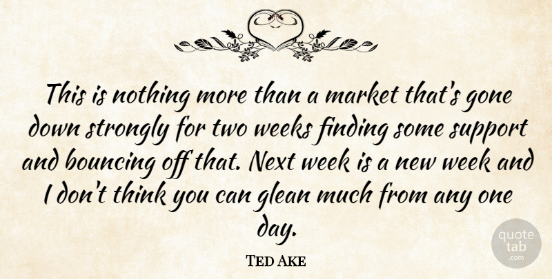 Ted Ake Quote About Bouncing, Finding, Gone, Market, Next: This Is Nothing More Than...
