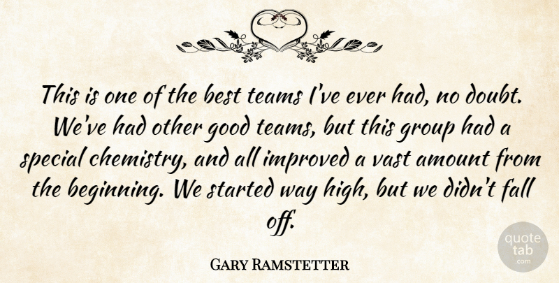 Gary Ramstetter Quote About Amount, Best, Fall, Good, Group: This Is One Of The...