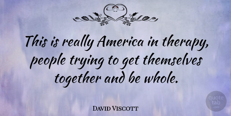 David Viscott Quote About America, People, Trying: This Is Really America In...