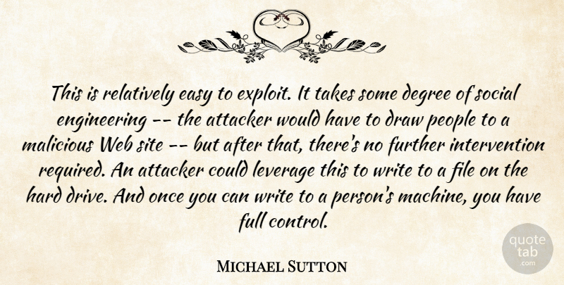 Michael Sutton Quote About Degree, Draw, Easy, File, Full: This Is Relatively Easy To...