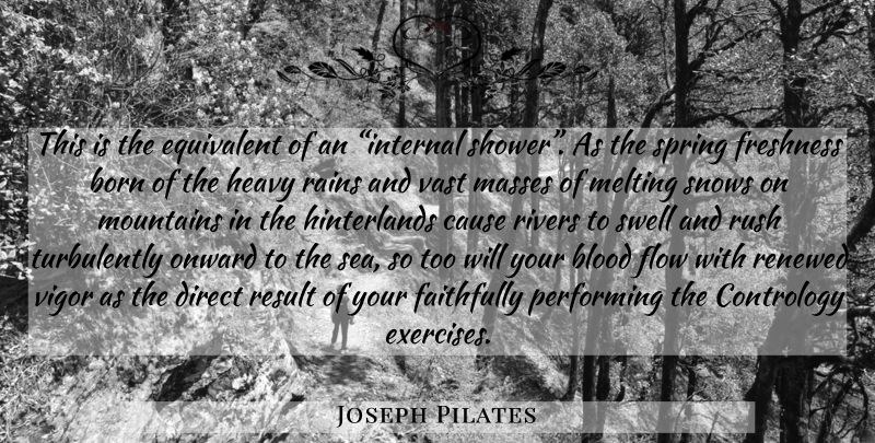 Joseph Pilates Quote About Spring, Rain, Exercise: This Is The Equivalent Of...