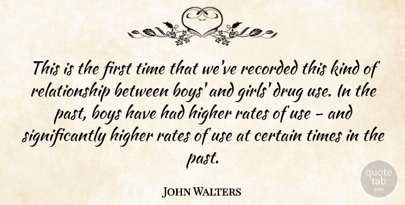 John Walters Quote About Boys, Certain, Higher, Rates, Recorded: This Is The First Time...