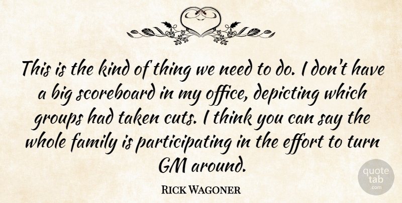 Rick Wagoner Quote About Effort, Family, Gm, Groups, Office: This Is The Kind Of...