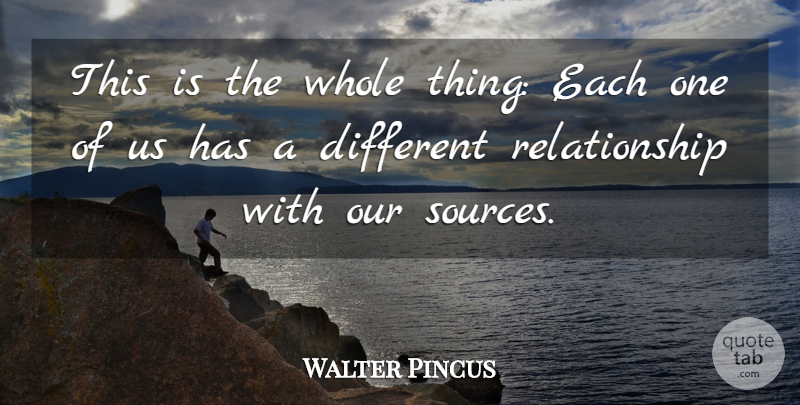 Walter Pincus Quote About Relationship, Relationships: This Is The Whole Thing...