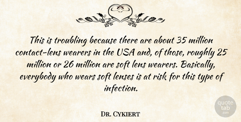Dr. Cykiert Quote About Everybody, Lens, Lenses, Million, Risk: This Is Troubling Because There...