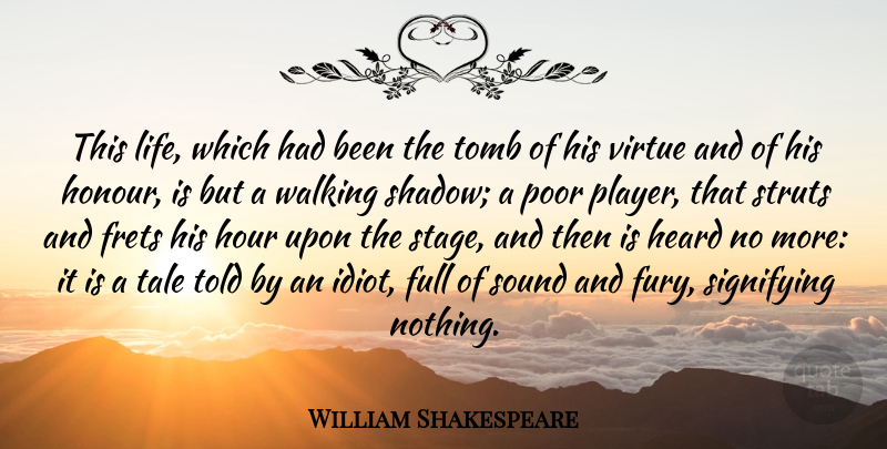 William Shakespeare Quote About Full, Heard, Hour, Life, Poor: This Life Which Had Been...