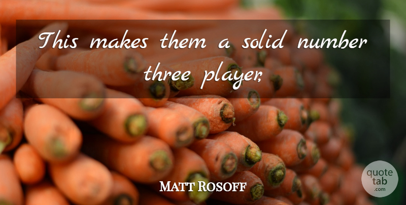 Matt Rosoff Quote About Number, Solid, Three: This Makes Them A Solid...
