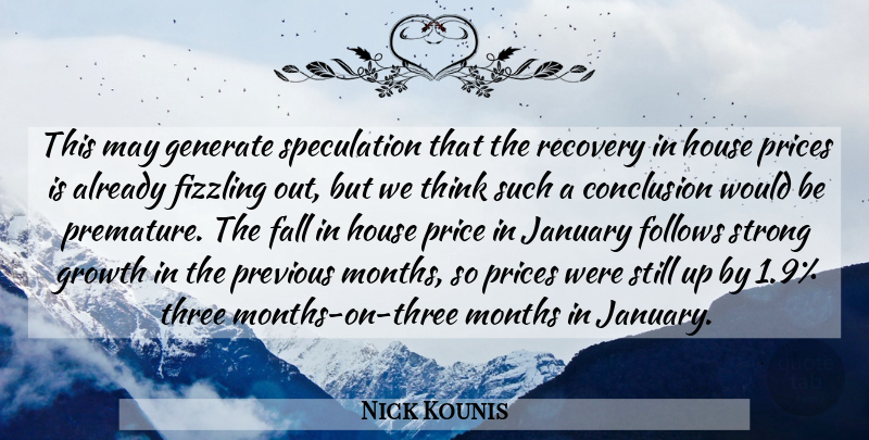 Nick Kounis Quote About Conclusion, Fall, Follows, Generate, Growth: This May Generate Speculation That...