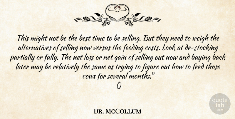 Dr. McCollum Quote About Best, Buying, Cows, Feed, Feeding: This Might Not Be The...