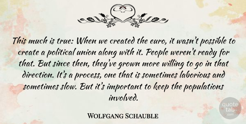Wolfgang Schauble Quote About Along, Created, Grown, Laborious, People: This Much Is True When...