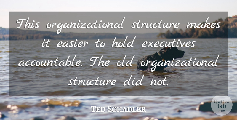Ted Schadler Quote About Easier, Executives, Hold, Structure: This Organizational Structure Makes It...