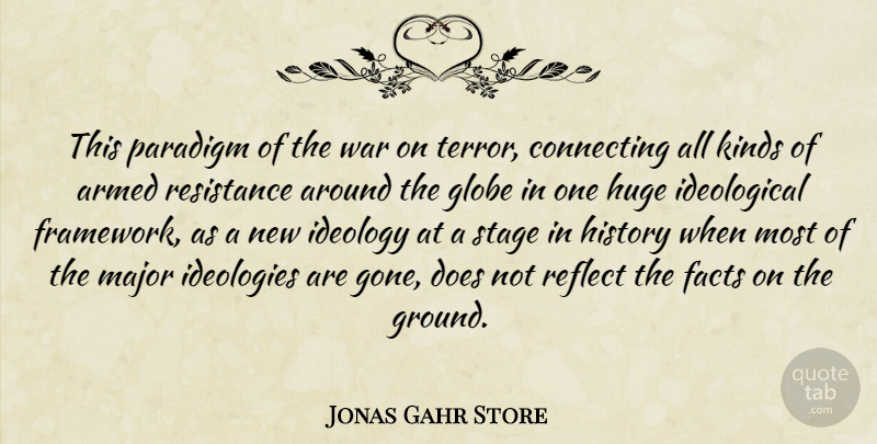 Jonas Gahr Store Quote About Armed, Connecting, Globe, History, Huge: This Paradigm Of The War...