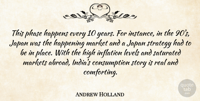Andrew Holland Quote About Happening, Happens, High, Inflation, Japan: This Phase Happens Every 10...