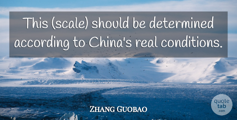 Zhang Guobao Quote About According, Determined: This Scale Should Be Determined...
