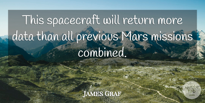 James Graf Quote About Data, Mars, Missions, Previous, Return: This Spacecraft Will Return More...