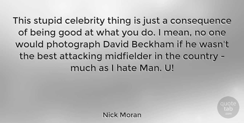 Nick Moran Quote About Country, Stupid, Hate: This Stupid Celebrity Thing Is...