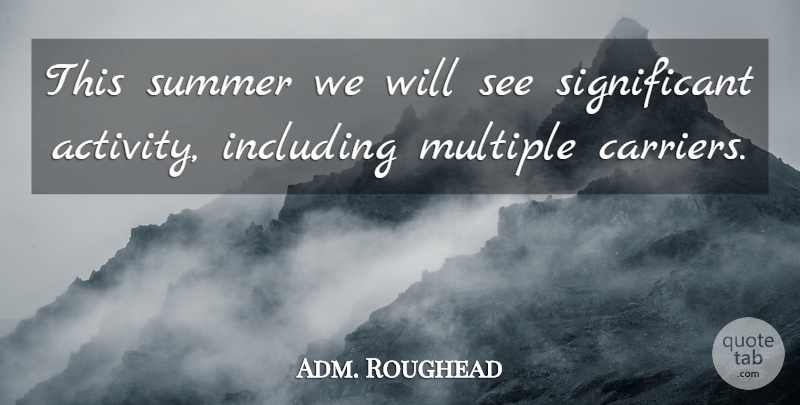 Adm. Roughead Quote About Including, Multiple, Summer: This Summer We Will See...
