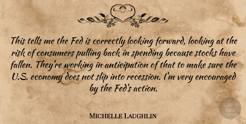Michelle Laughlin Quote About Consumers, Correctly, Economy, Encouraged, Fed: This Tells Me The Fed...